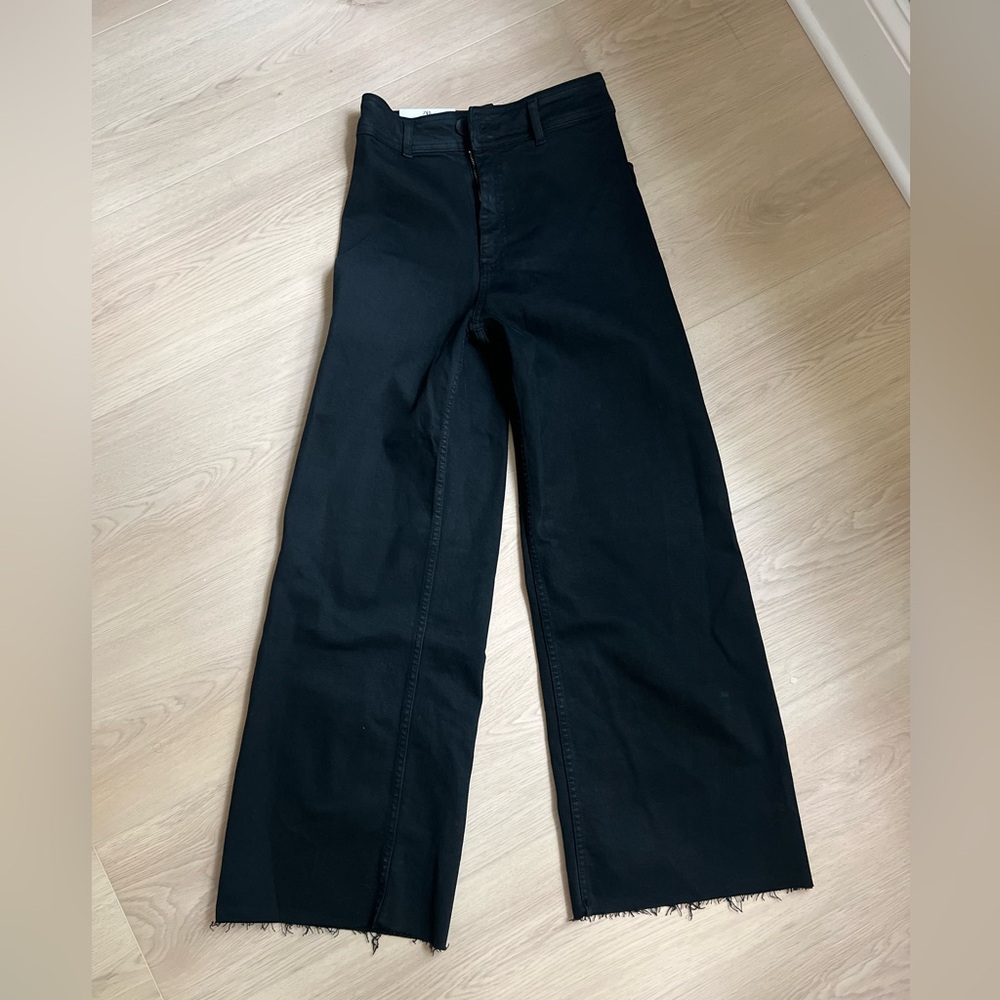 ZARA wide leg cropped
